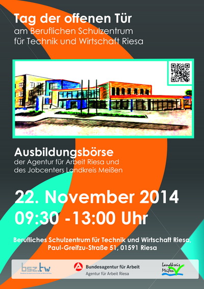 Plakat zum Tag der offenen Tür und der Ausbildungsbörse am 22.11.2014